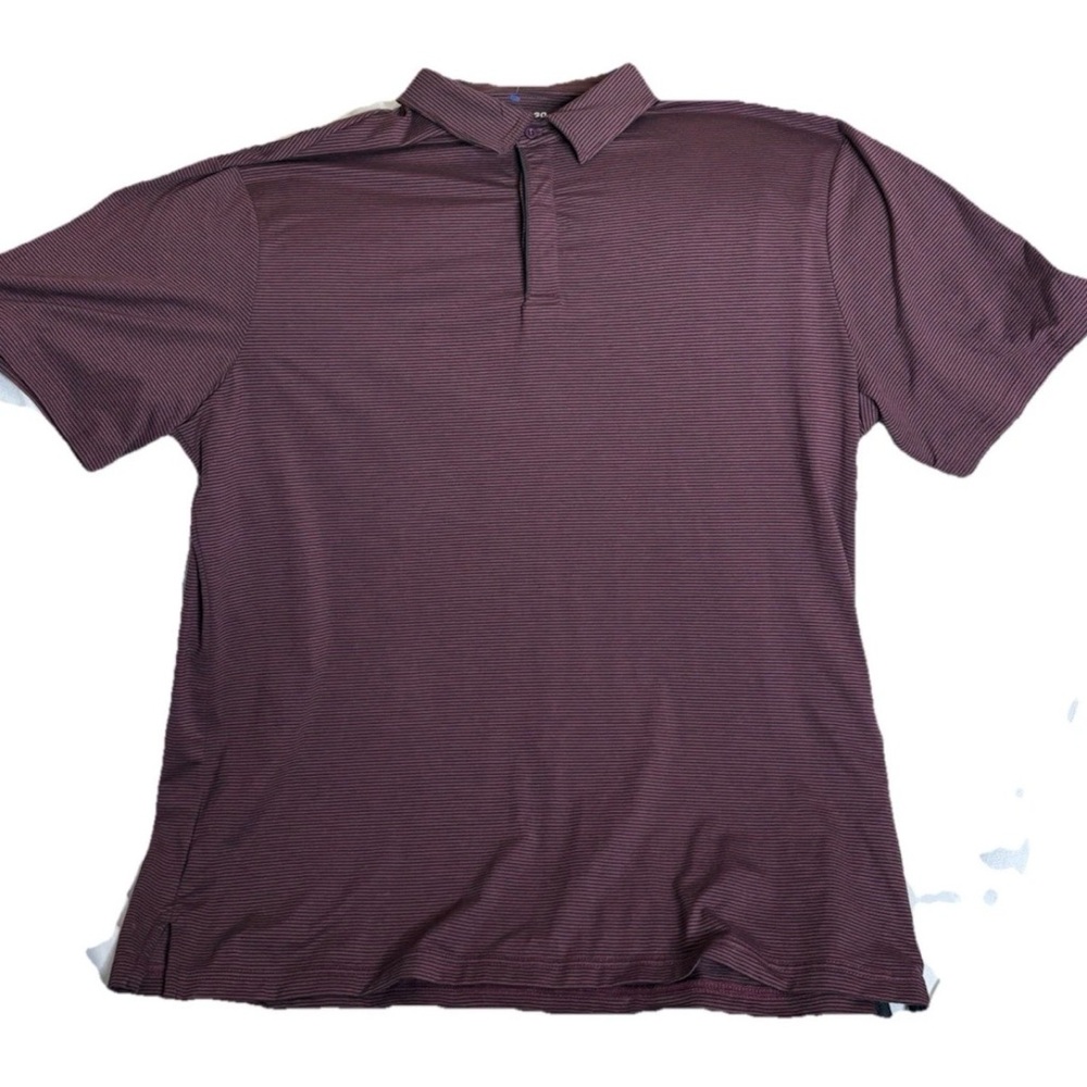 01.ALGO Performance Long Sleeve Polo Shirt UPF 40 Moisture Wicking Red Sz 2XL